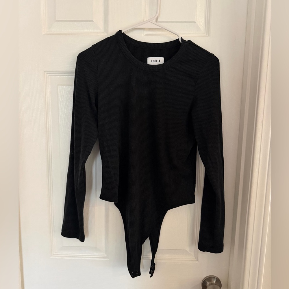 Pistola Black Long Sleeve Bodysuit